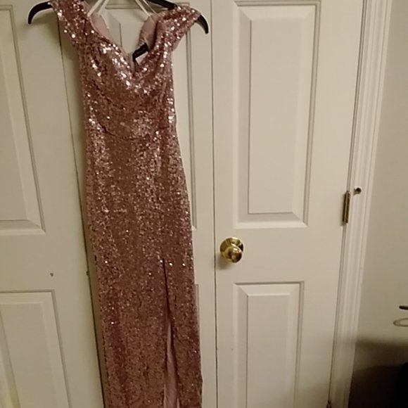Formal dress size 0 sequence mauve pink color, worn 1 time - Picture 1 of 6